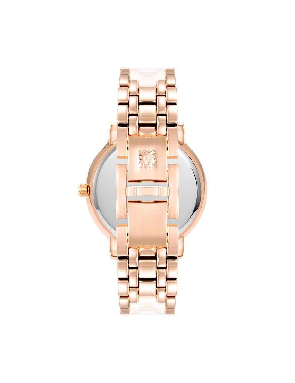 Les métaux Anne Klein Crystal Accented Céramique Link Watch   | CVY-4719124